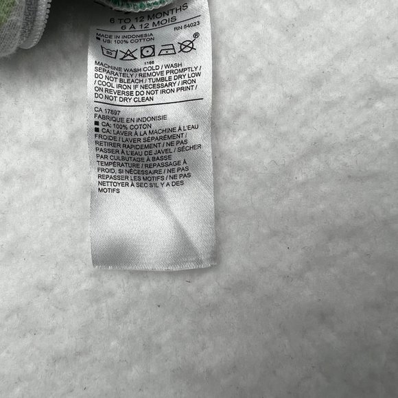 Janie and Jack Footed Zip Pajamas Sz 6-12M Palm Leaves - Picture 5 of 5